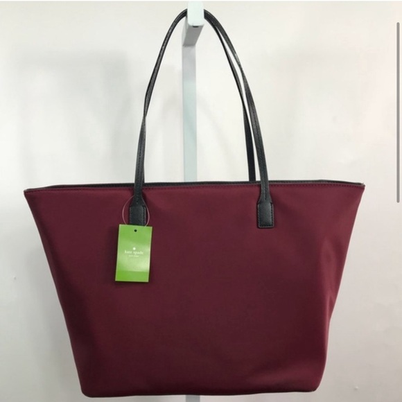 Kate Spade Maroon Merlot Nylon Carry All Tote Bag Brand New - Picture 4 of 8